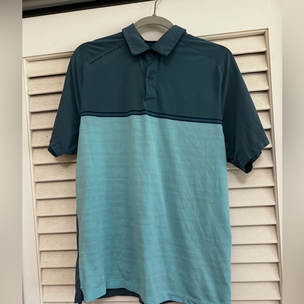 Under Armour Blue Polo Shirt Short Sleeve Casual